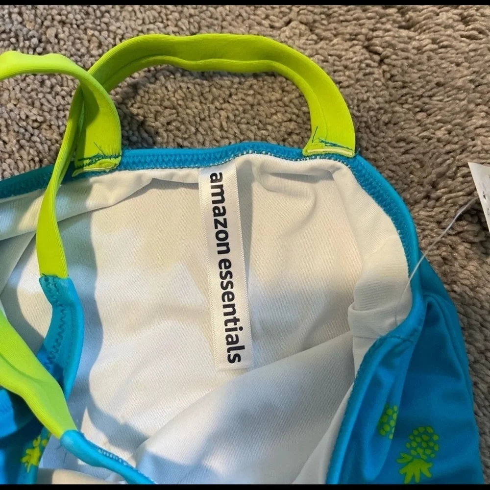 NWT Amazon Essentials Blue Pineapple Kids Bathing Suit 4T